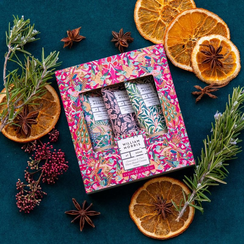William Morris At Home Peacock Hand Cream Set - Nourishing Trio for Soft, Supple Hands | 3x30ml