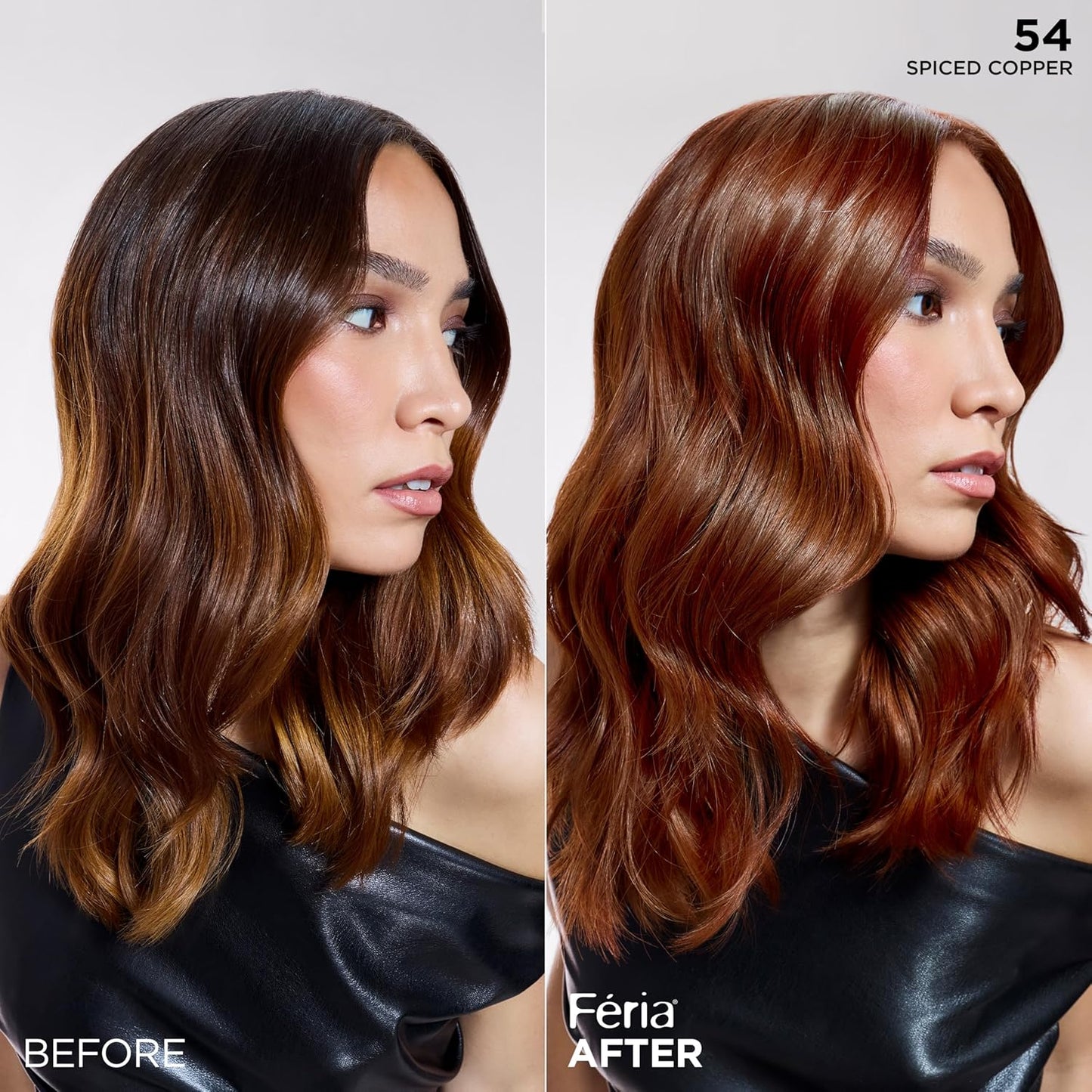 L'Oreal Paris Feria High Intensity Hair Color - Multi-Faceted Shimmering Dye | 54 Spiced Copper, 1 Kit