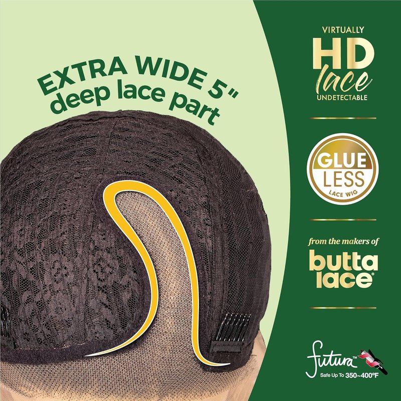 Chicbob Lace Front Wig - Face Framing Glueless Bob Unit with 5-Inch Deep Part | Synthetic Pre-Plucked Hairline