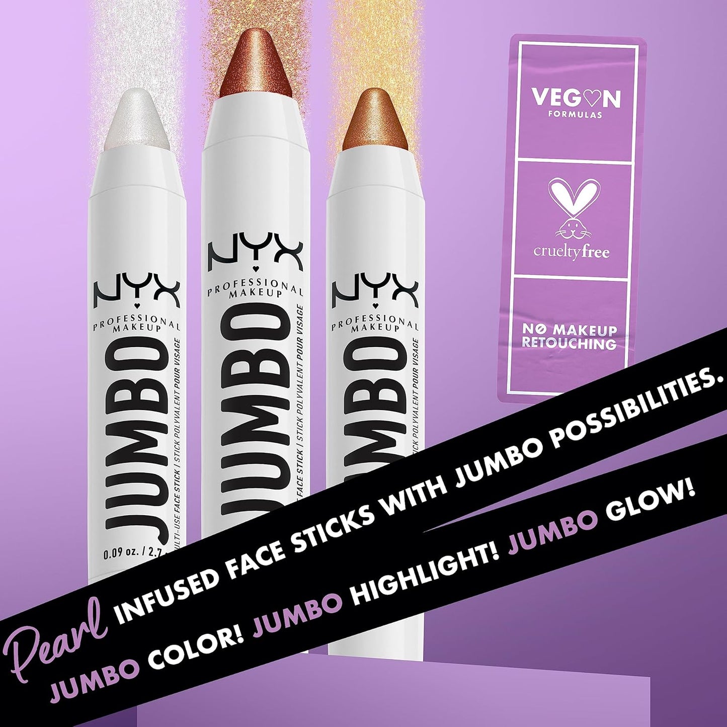 NYX PROFESSIONAL MAKEUP, Jumbo Multi-Use Face Highlighter Stick - Vanilla Ice Cream