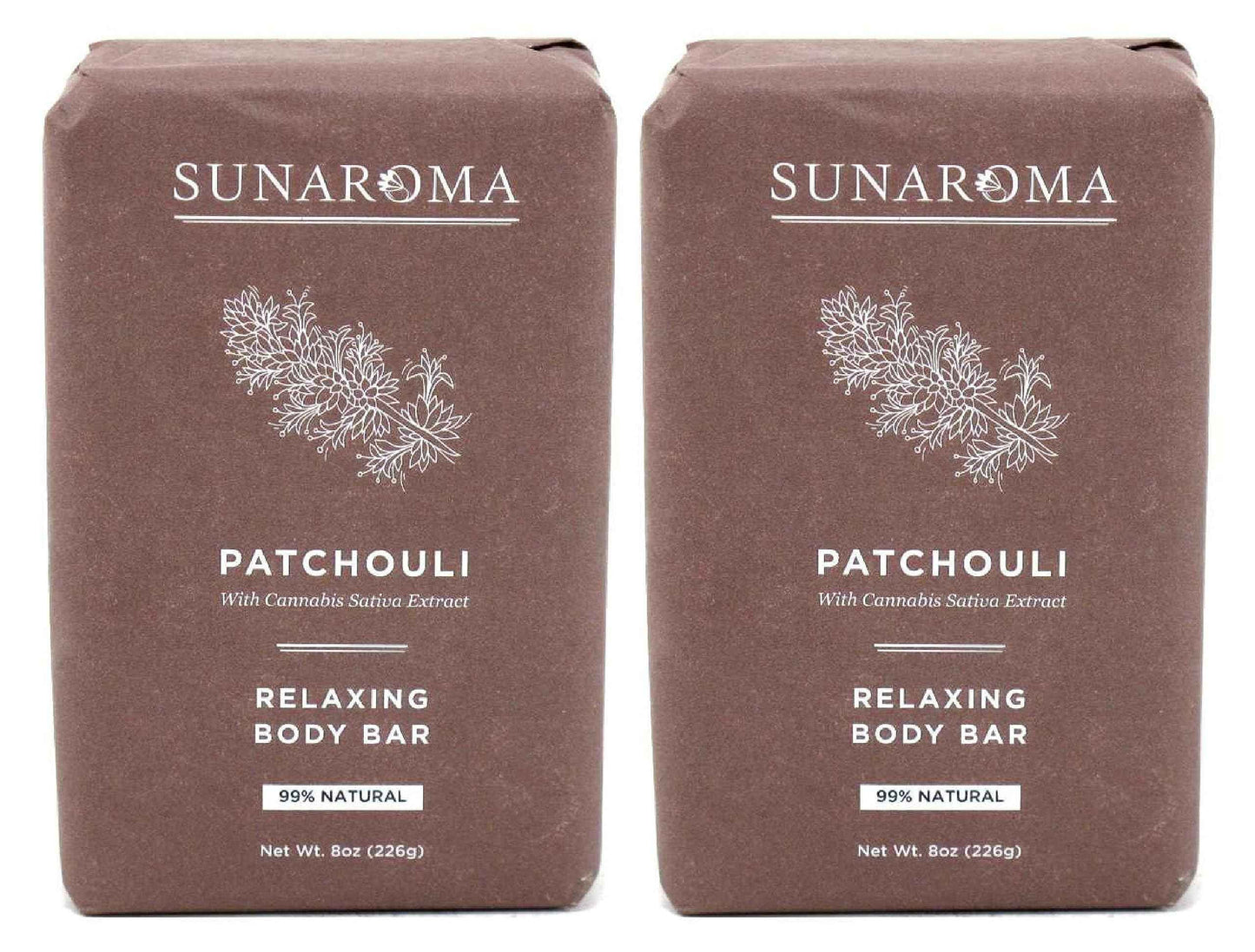 Sunaroma Soap Bar Patchouli 8 Ounce (236ml) (2 Pack)