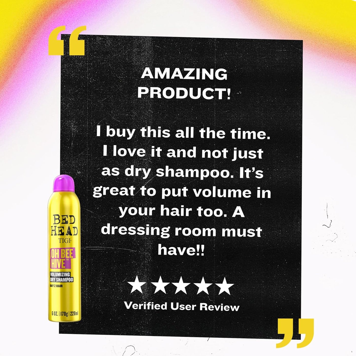 Bed Head Oh Bee Hive Volumizing Dry Shampoo - 6 oz for Day 2 Hair