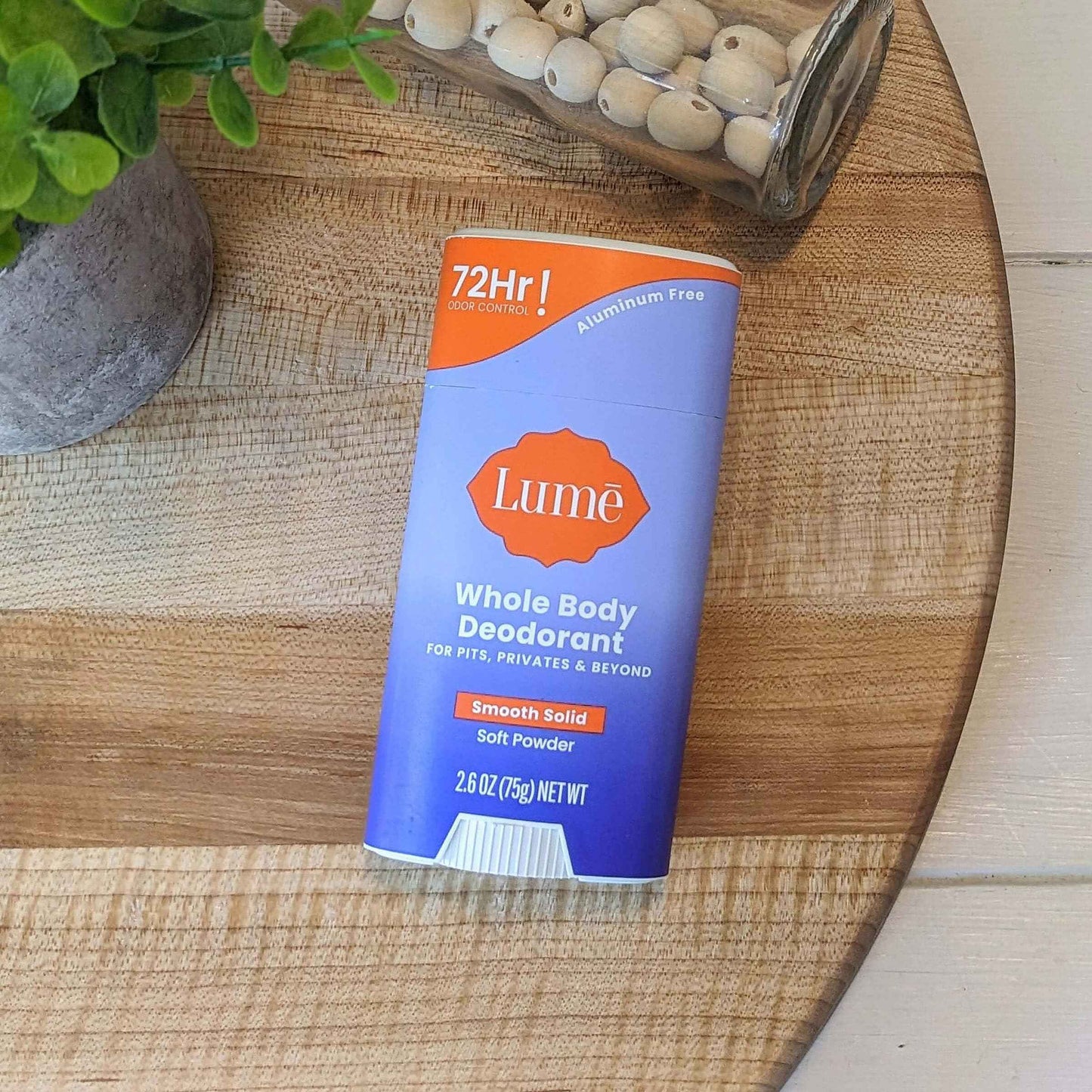 Lume Whole Body Deodorant - Invisible Cream - 72 Hour Odor Control - Aluminum Free, Baking Soda Free, Skin Safe - 3.0 Ounce Tube and 2.6 Ounce Solid Stick Bundle (Soft Powder)