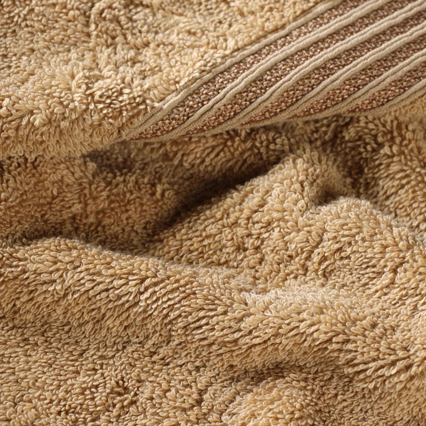 Superior 100% Long Staple Combed Cotton Face Towels, 10 Piece, Toast