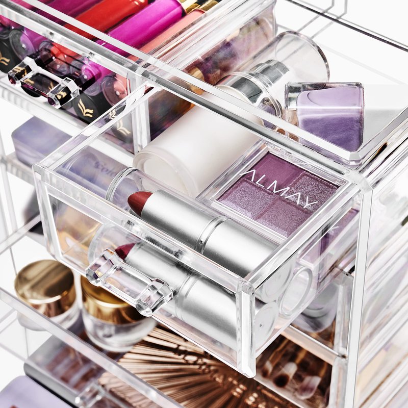 Sorbus Acrylic Makeup Organizer Set, 6-Drawer Vanity & Countertop Cosmetic Storage with Small & Wide Drawers, Clear Makeup Storage for Brushes, Lipsticks, Jewelry – Holiday Gift for Women & Teens