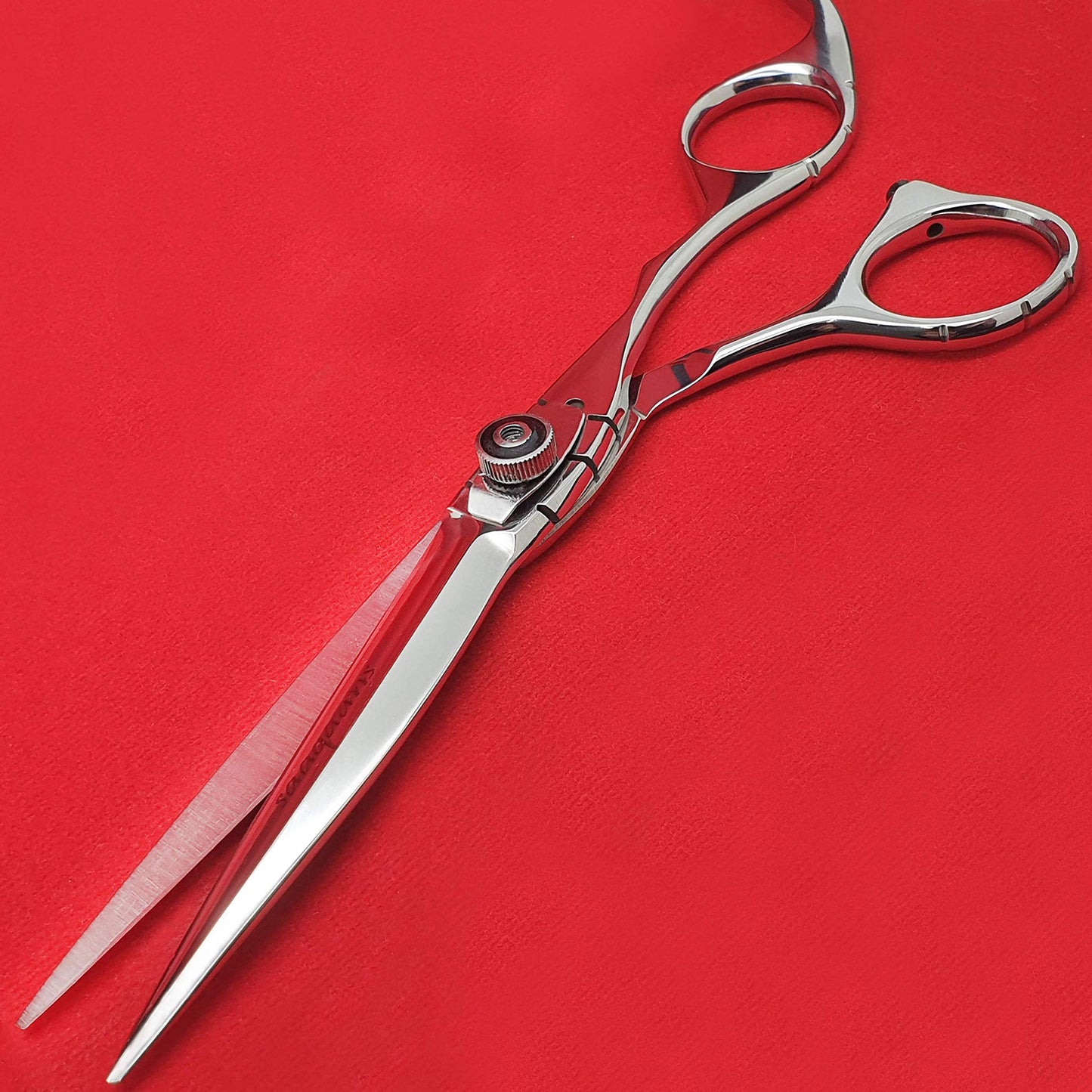 Saaqaans MSS-02 Professional Hair Cutting Scissors Set - Package Includes Barber Scissor, Thinning Shear, Straight Razor, 10 x Double Edge Blades & Hair Comb in Stylish Scissors Case (Silver USA)