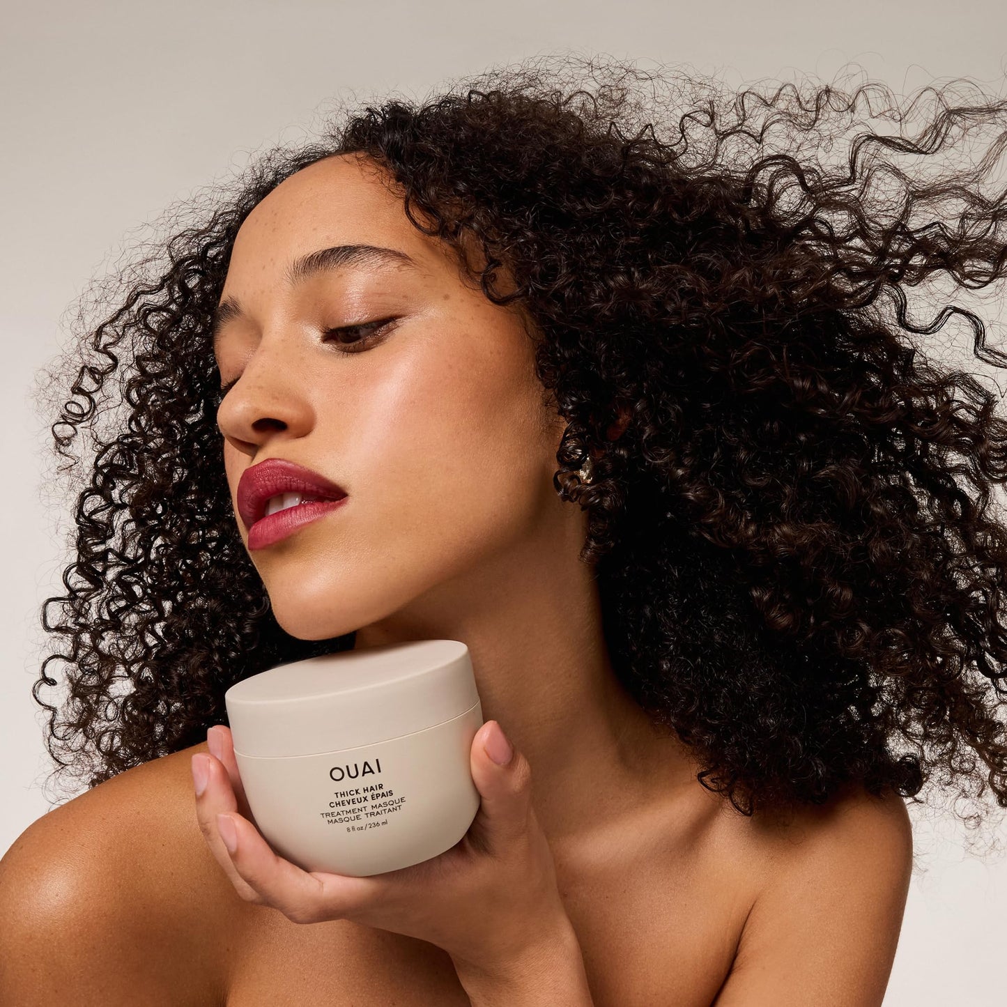 OUAI Thick Hair Mask - Deep Conditioning Hair Mask with Almond Oil, Olive Oil, & Hydrolyzed Keratin to Restore Damaged Strands - Phthalate & Paraben Free (8 fl oz)