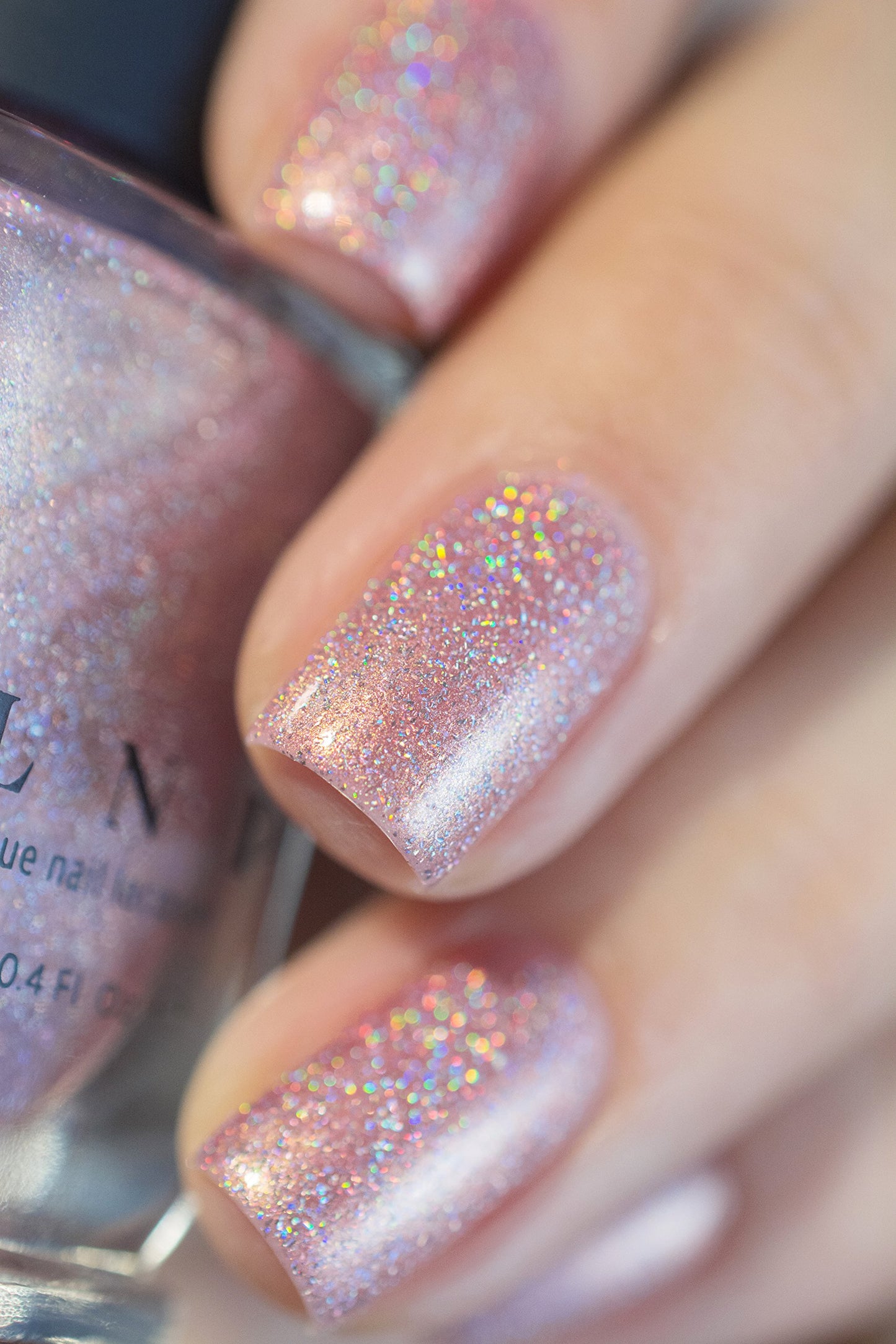 ILNP Ballet Slipper - Soft Pink Holographic Nail Polish, Ballet Pink Shimmer Polish, Vegan, Non-Toxic, Cruelty Free