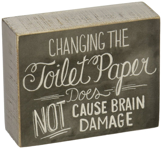Primitives by Kathy Home-Bathroom Box Sign, 5" x 4", Toilet Paper
