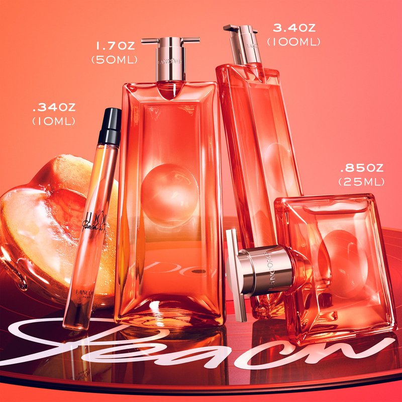 Lancôme Idôle Peach ‘N Roses Eau de Parfum, 0.85 fl oz – Juicy Peach, Sparkling Red Berries & Velvety Rose, Fruity Floral Perfume, Everyday Scent