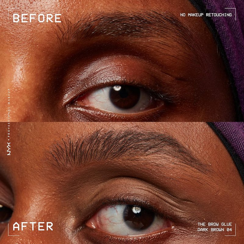 NYX The Brow Glue | Extreme Hold Tinted Eyebrow Gel for Perfectly Shaped Brows - Dark Brown