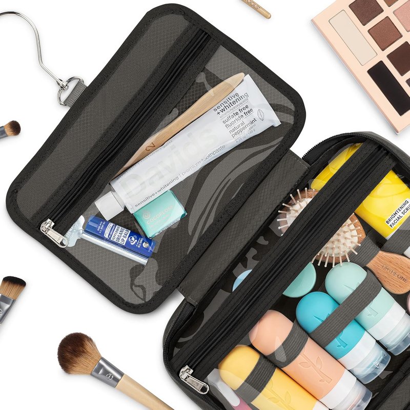 Eco Sun Hanging Travel Toiletry Bag - Water-Resistant Organizer for Bathroom Accessories | Grey