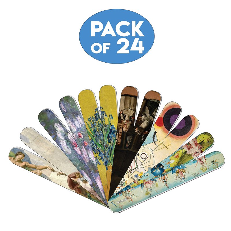 Creanoso Famous Art Custom Designed Series 2 Emery Board Nail Files (24-Pack) Awesome Gifts and Beauty Tools for Teens, Adults, and Professionals
