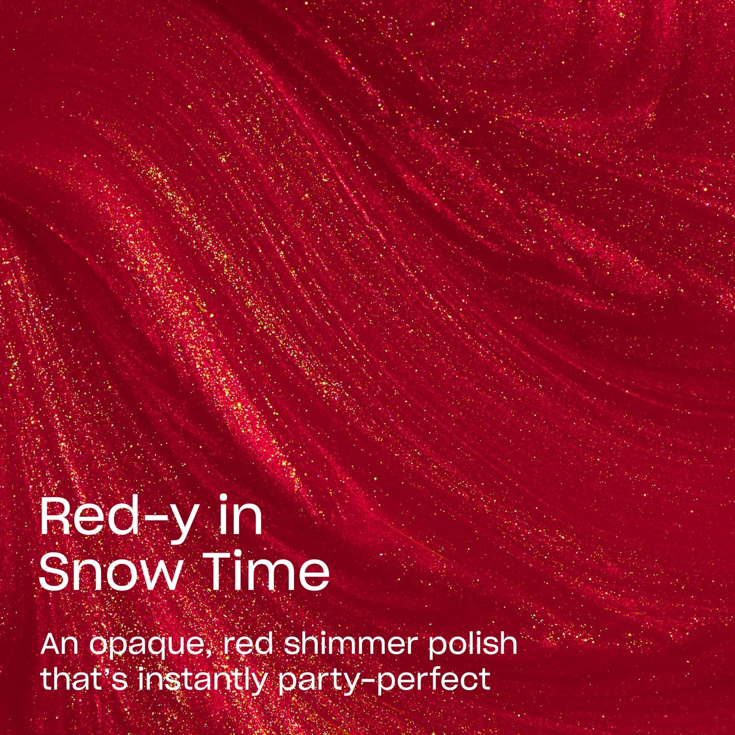OPI RapiDry Red-y in Snow Time | Opaque Bright Warm Red Shimmer Quick Dry Nail Polish | Vegan, Smudge Proof, Fast Drying | Snow Time to Waste | Holiday 2025