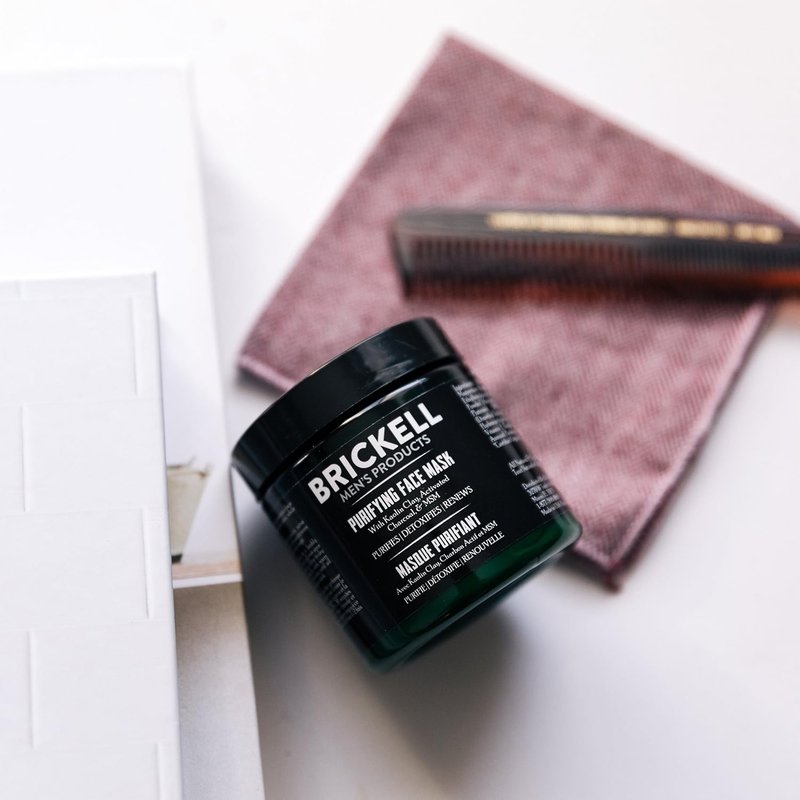 Brickell Men's Charcoal Face Mask - Detoxifying Skin Care with Kaolin Clay & Hyaluronic Acid | 4 oz, Unscented