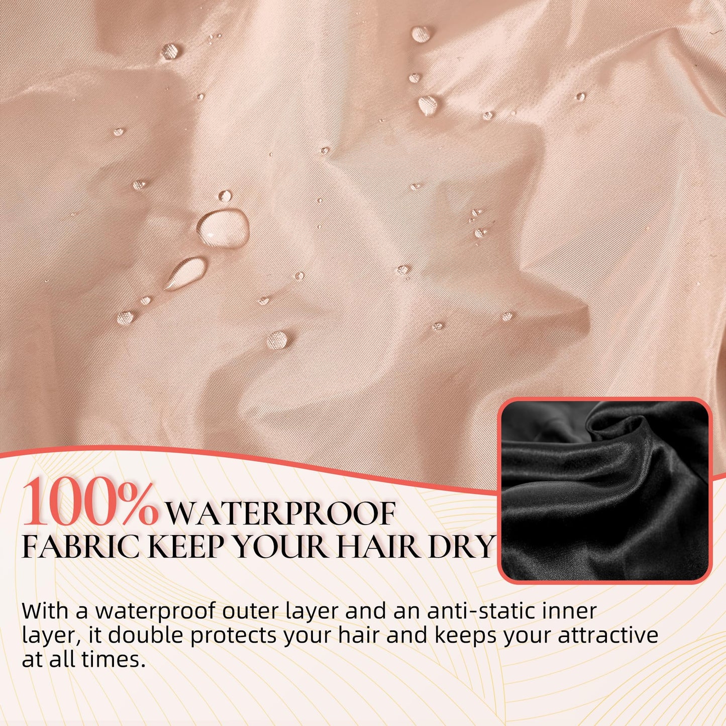 Edoneery Extra Large Reusable Waterproof Shower Cap for Women