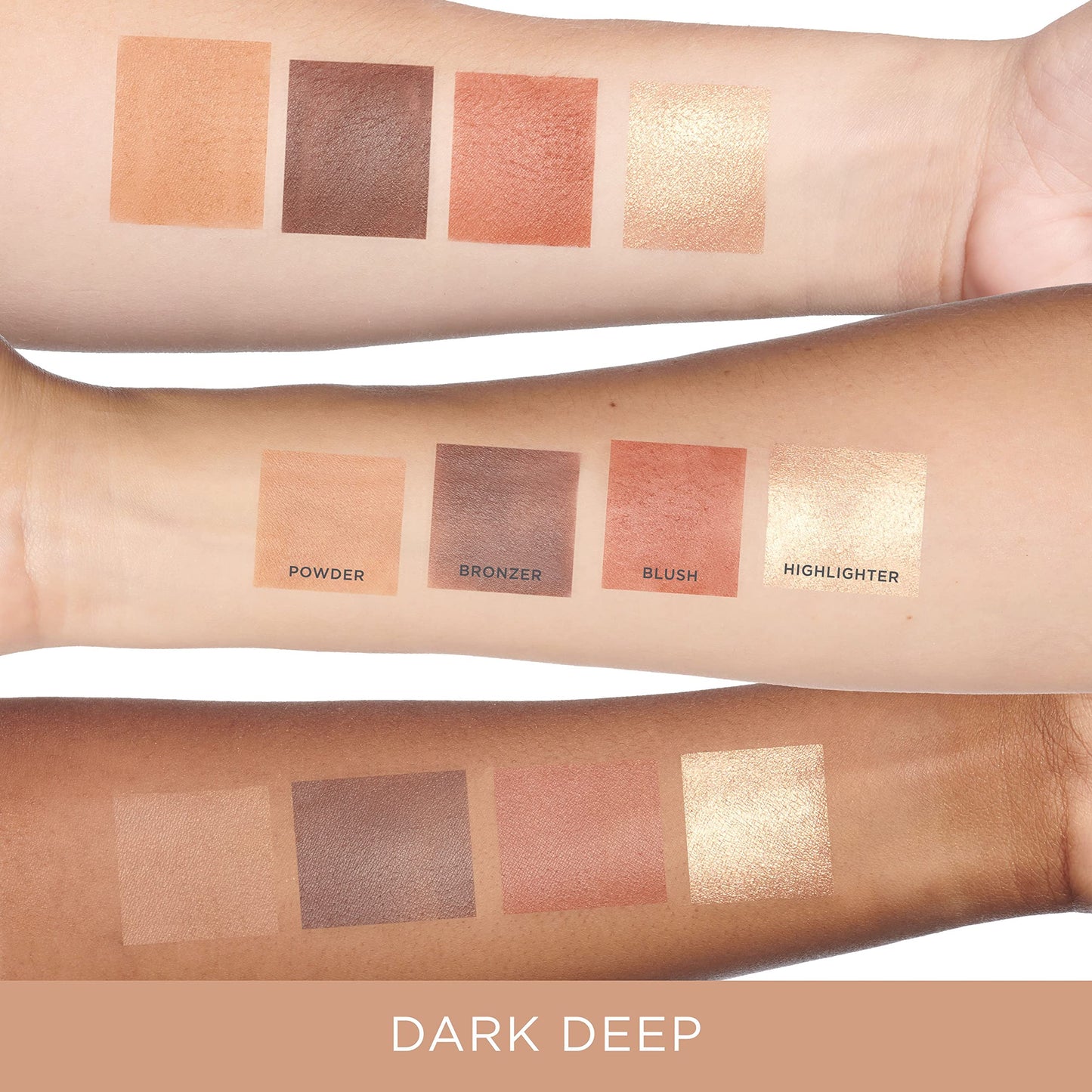 PÜR MINERALS 4-in-1 Skin-Perfecting Powders Face Palette, Dark-Deep, 1 Ct.