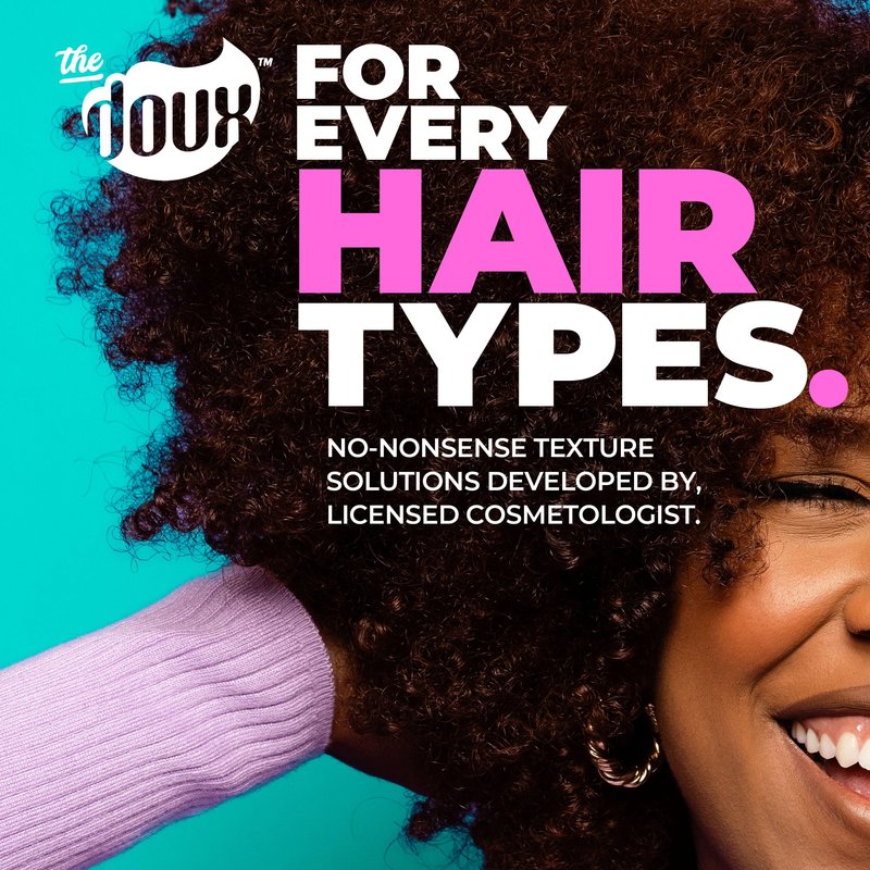 The Doux C.R.E.A.M. Twist & Curl Cream – Curl Defining Cream with Coconut & Avocado Oils for Curly Hair – Frizz Control & Long-Lasting Moisture for Twist Outs, Natural Styles, and Textured Hair Types
