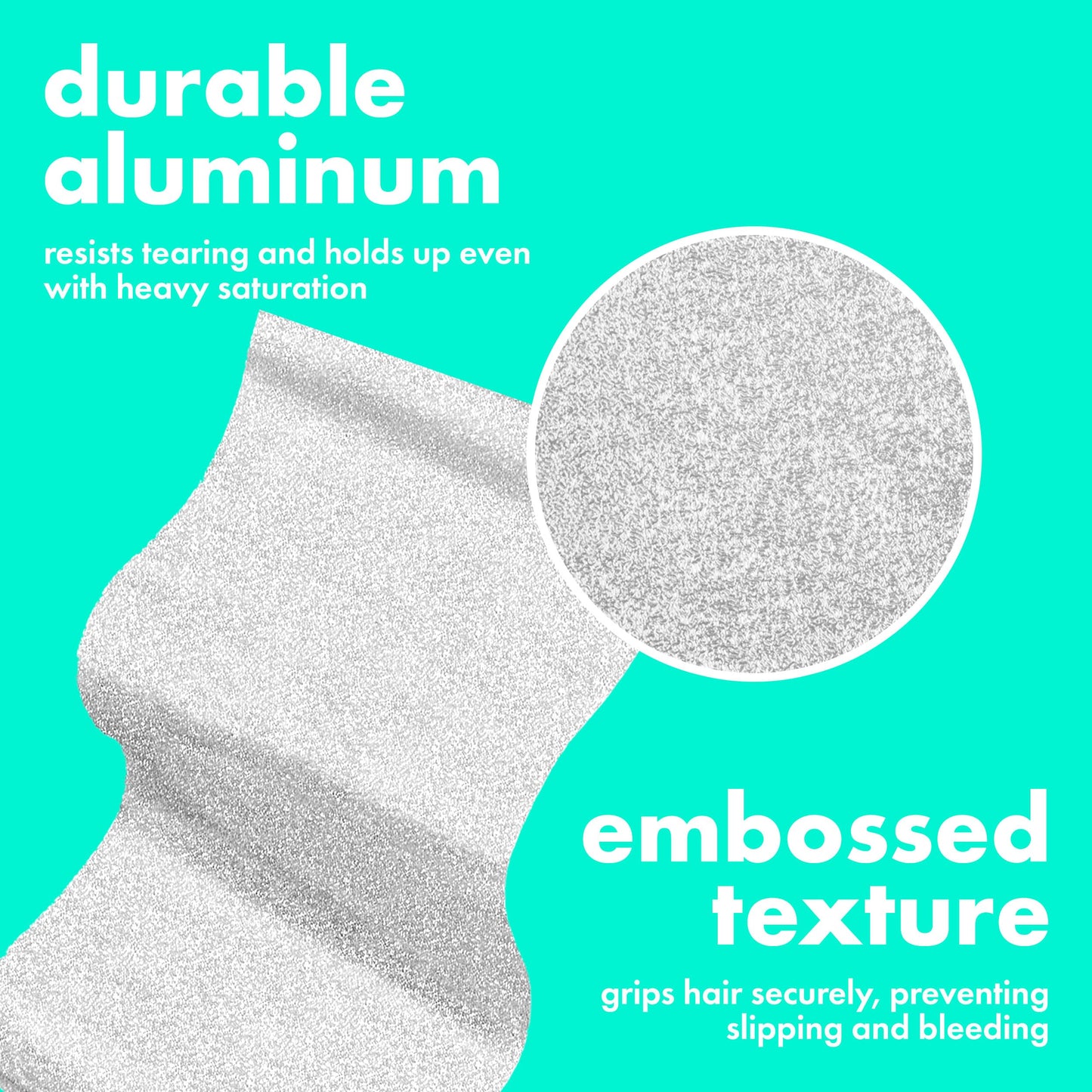 Colortrak Embossed Hair Coloring Foil Sheets, Professional, Convenient 5 x 12 inch Long Pre-cut Sheets, Easy to Grab During Processing, Silver, No Separating Tissues Need, 100 Per Box
