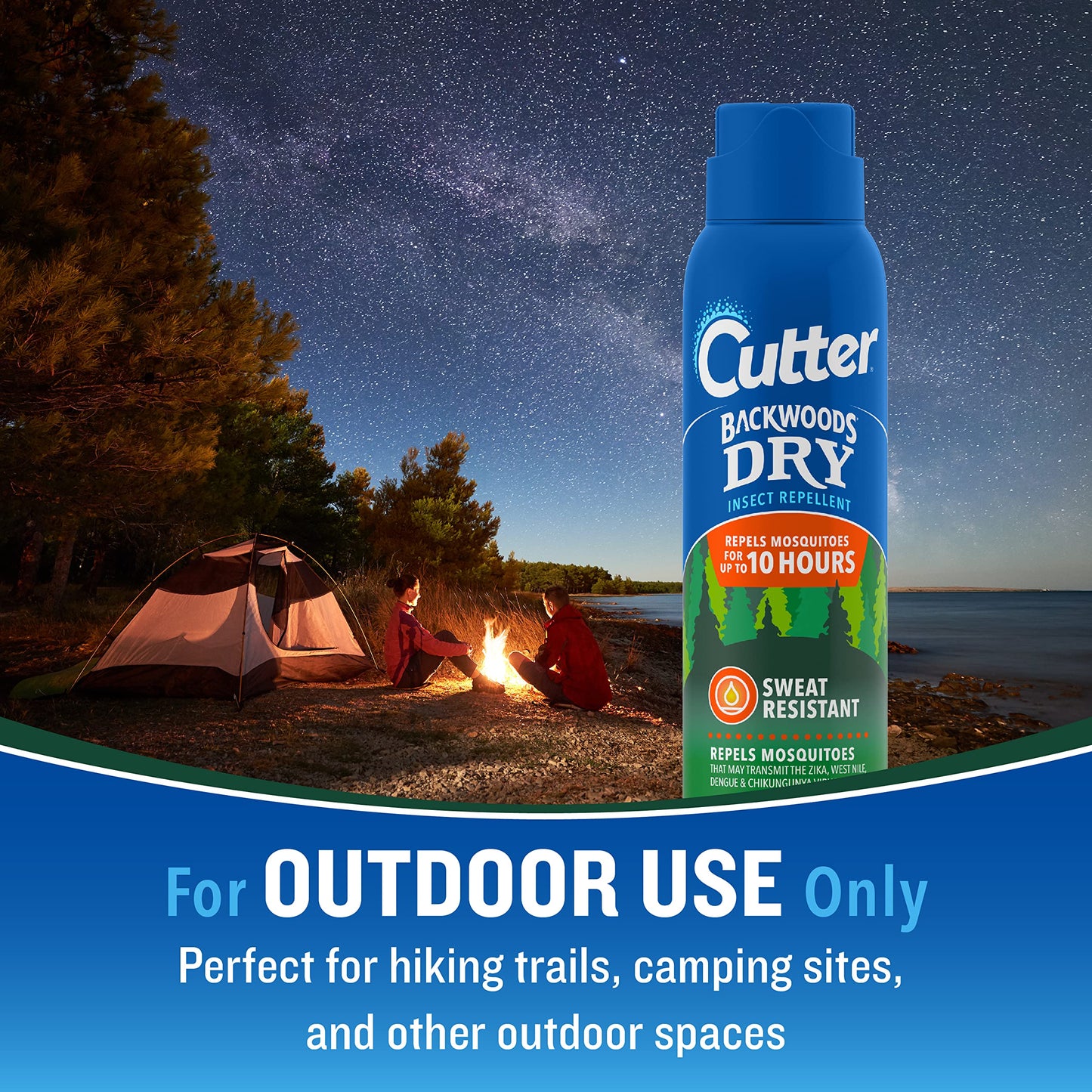 Cutter Backwoods Dry Insect Repellent, Aerosol, 4-Ounce