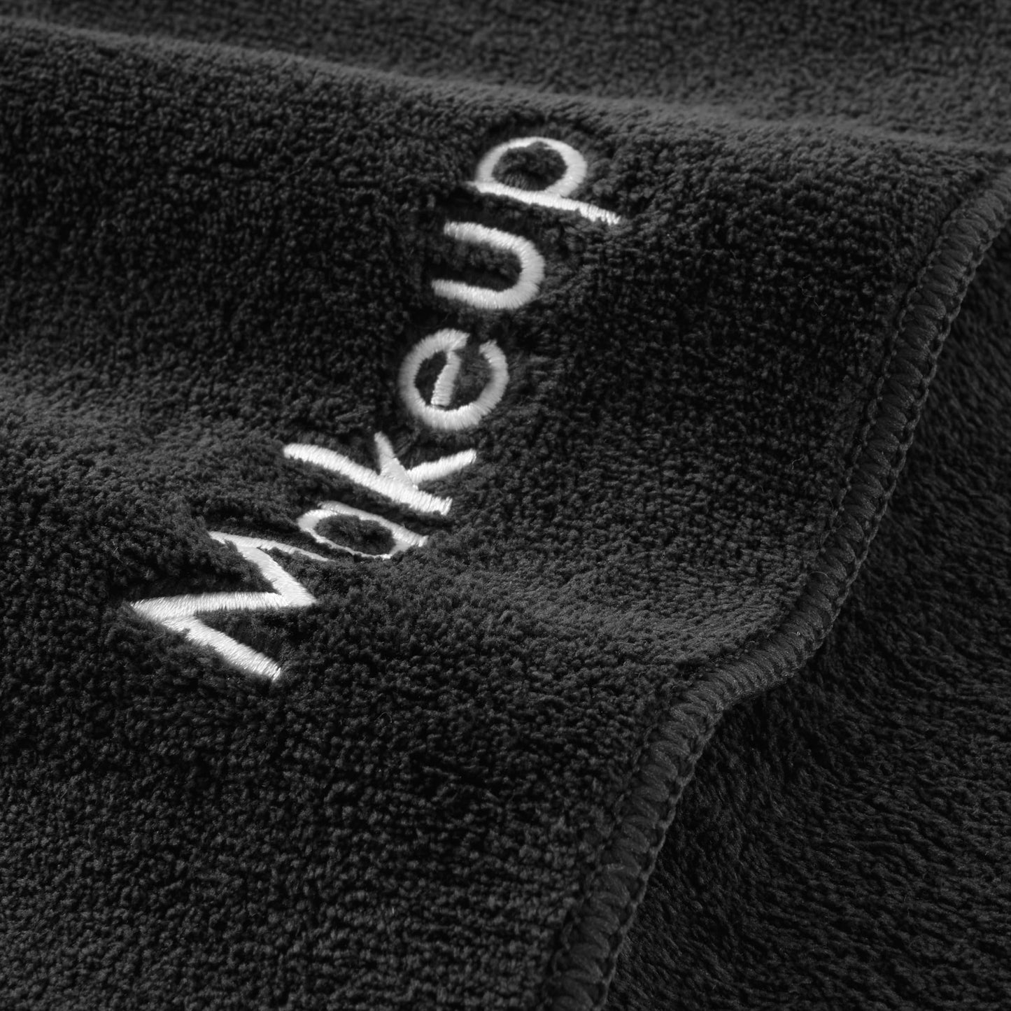 Arkwright Makeup Remover Cloths 6 Pack - Microfiber Coral Fleece Face Towels, Ultra Soft Reusable Washcloths, Gentle Facial Cleansing for Waterproof Makeup, 13 x 13, Black