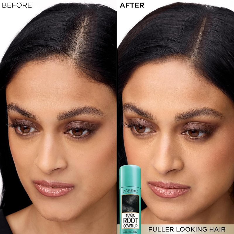 L'Oreal Paris Magic Root Cover Up - Gray Hair Spray for 100% Coverage | Ammonia-Free, Lightweight, Light Brown, 2 oz (2 Count)