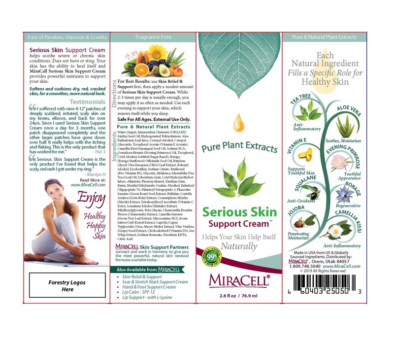 Miracell Serious Skin Support Cream 2.6 oz, moisturizing for psoriasis, eczema, rosacea, rashes, all skin conditions.