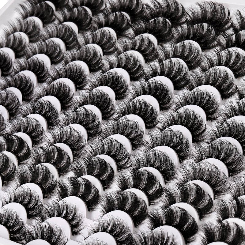False Eyelashes 48 Pairs 6 Styles Mixed Fake Eye Lashes Bulk Wholesale Dramatic Thick 5D Wispy Strip Faux Mink Eyelashes Multipack