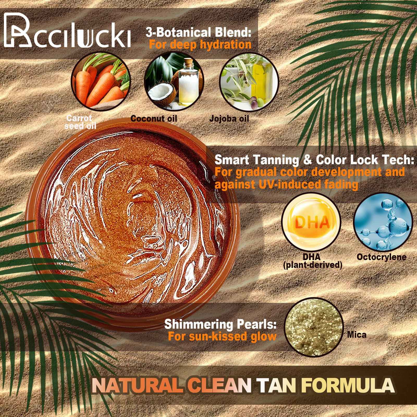 Golden Shimmer Tanning Accelerator Gel - Intensifies Natural Tan Under Sun/Beds | With Carrot Oil & 2% DHA | Water-Resistant | 5 Fl Oz