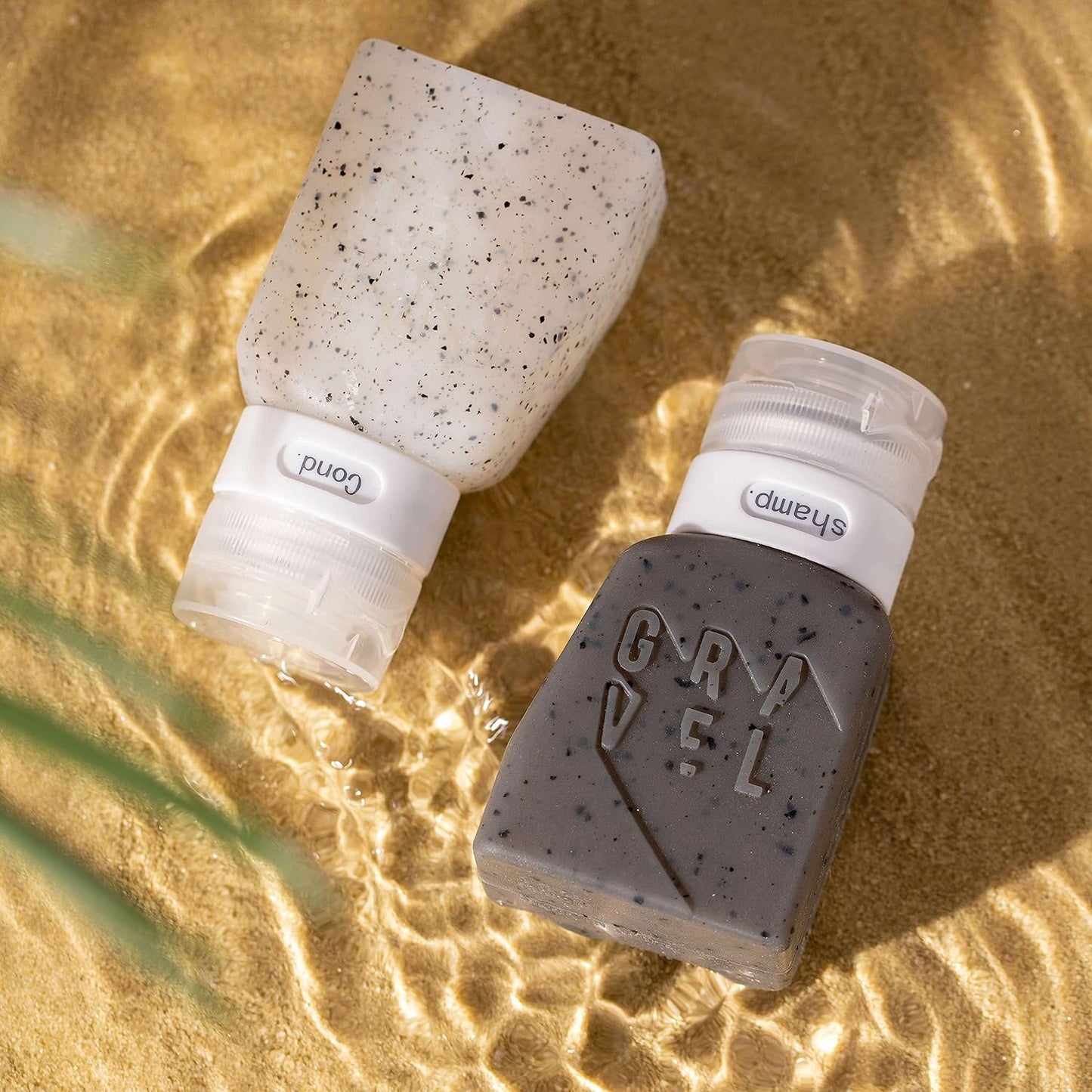 Silicone Travel Bottles for Toiletries - Leakproof, BPA-Free 3oz (2-Pack) | TSA Approved, Clear & Gray