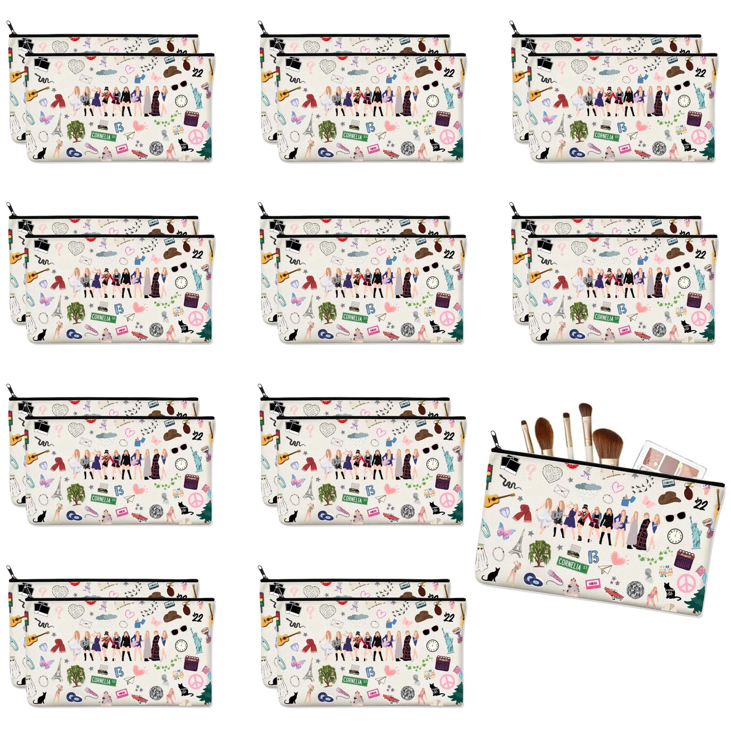 Echoglimmer 20 PCS Makeup Bag, Party Favors, Goodie Bags, Party Supplies, Fans Makeup Bag, Decorations Gift Bag, Birthday Party Favors, Party Bags - T3