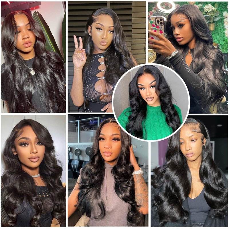 Body Wave Bundles Human Hair 10 12 14 Inch 100% Unprocessed Brazilian Virgin Hair Weave Bundles Human Hair Weft Body Wave Hair Extension for Black Women Natural Black