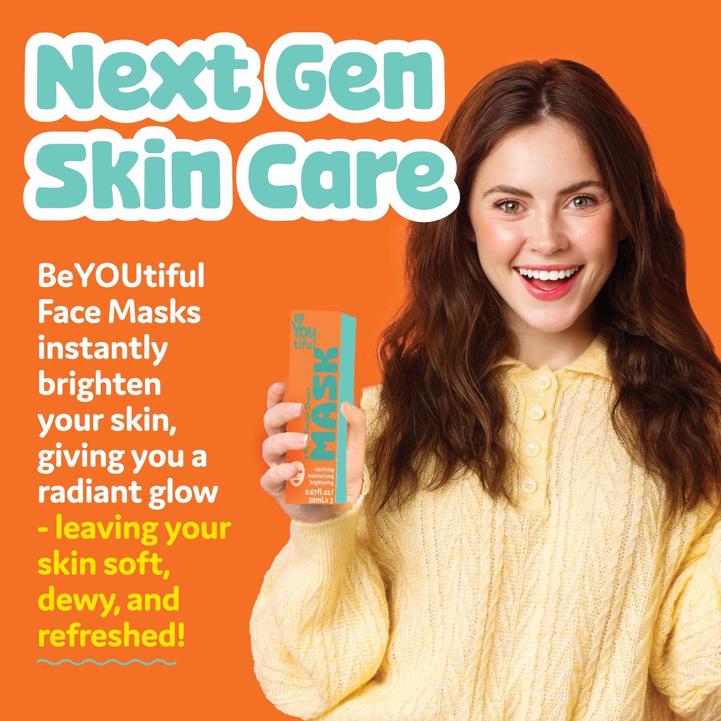 BeYoutiful Hydrating Face Mask Spa Set For Kids and Teens, Skin Care Facial
