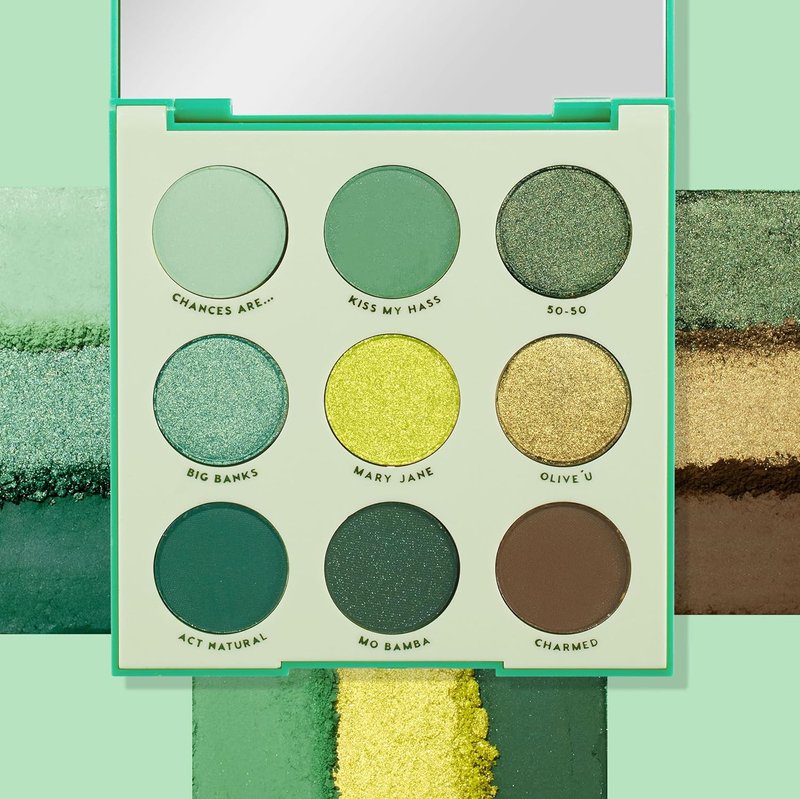 ColourPop Just My Luck Green Eyeshadow Palette - High-Pigment Matte & Metallic Shades | 0.3 oz