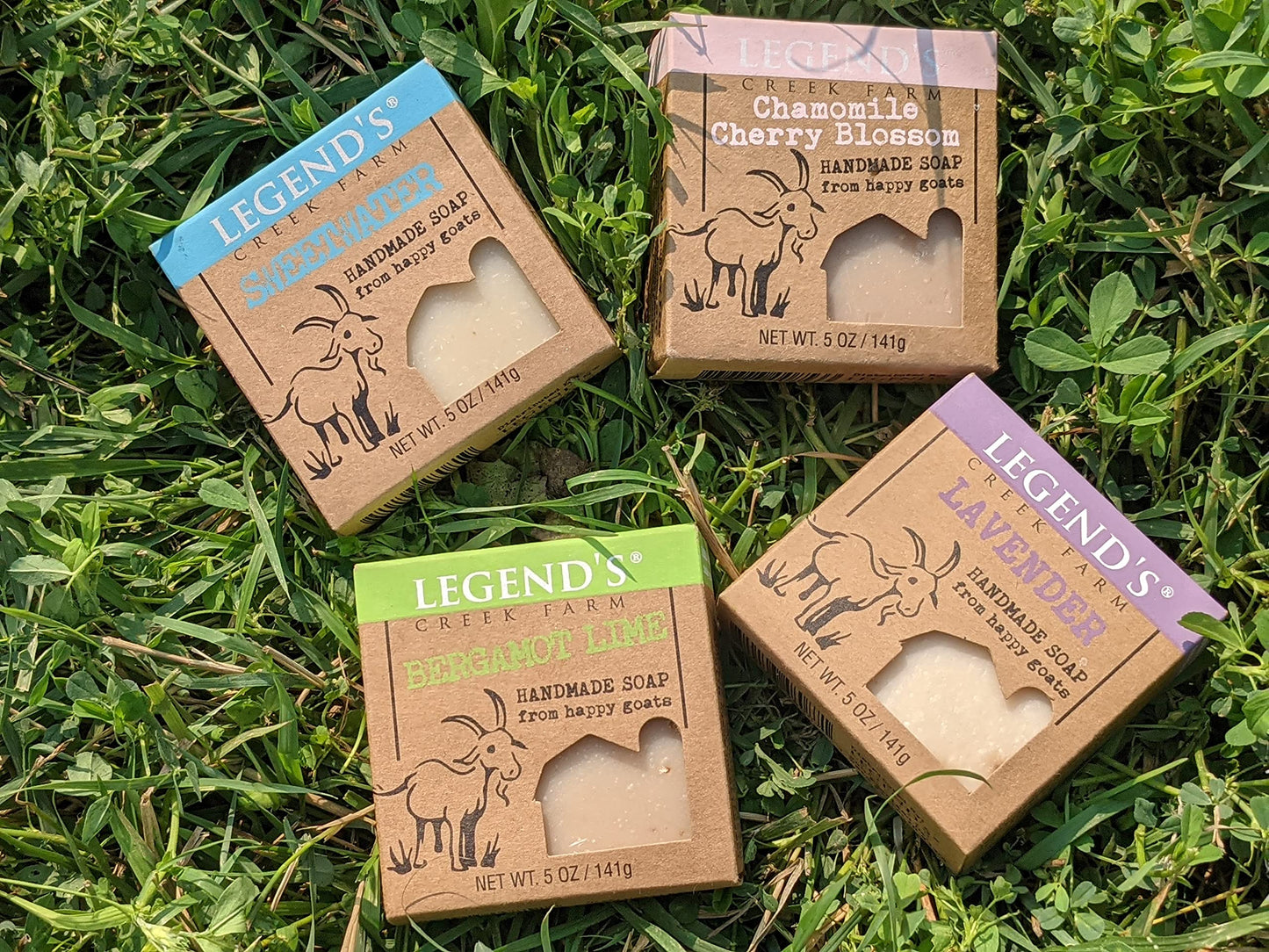 Legend's Creek Farm Triple Milled Goat Milk Soap, 5 Oz, 4-Pack: Lime Cherry Sweetwater Lavender