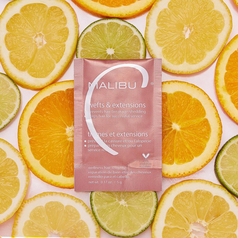 Malibu C Mini Malibu Rehab Wefts & Extensions - Contains 2 Remedy Packets - Removes Build Up and Prevents Breakage - Hydrating Care for Strong, Healthy Strands