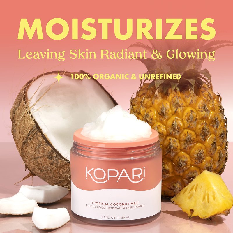 Kopari Organic Coconut Melt | Multi Purpose Skin Moisturizer, 100% Unrefined Coconut Oil Skin Care For Body, Hair, Face | Vegan, Cruelty Free, Paraben & Sulfate Free | 5.1 Oz