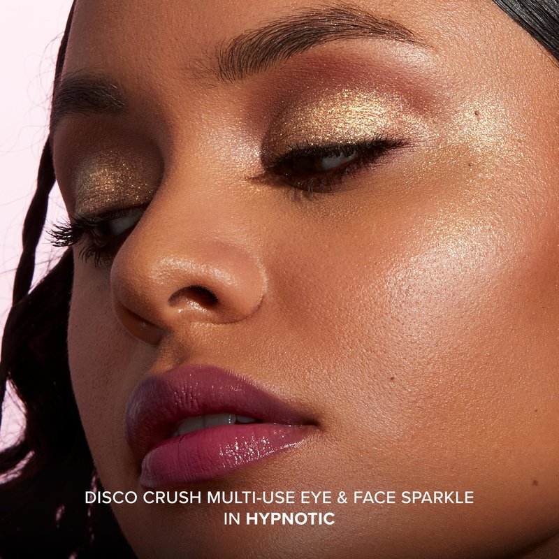 Too Faced Disco Crush High Shine Glitter Multi-Use Eye + Face Sparkle | Creamy, Iridescent, Multichrome Face & Eyeshadow Glitter, 0.05 Ounce, Hypnotic