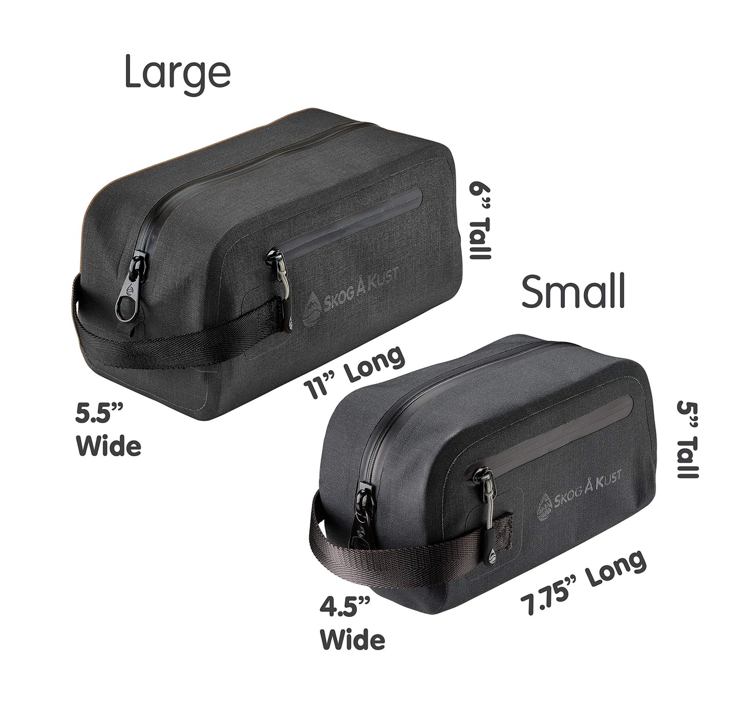 DoppSåk Waterproof & Leak-Proof Travel Toiletry Bag | Small, Black