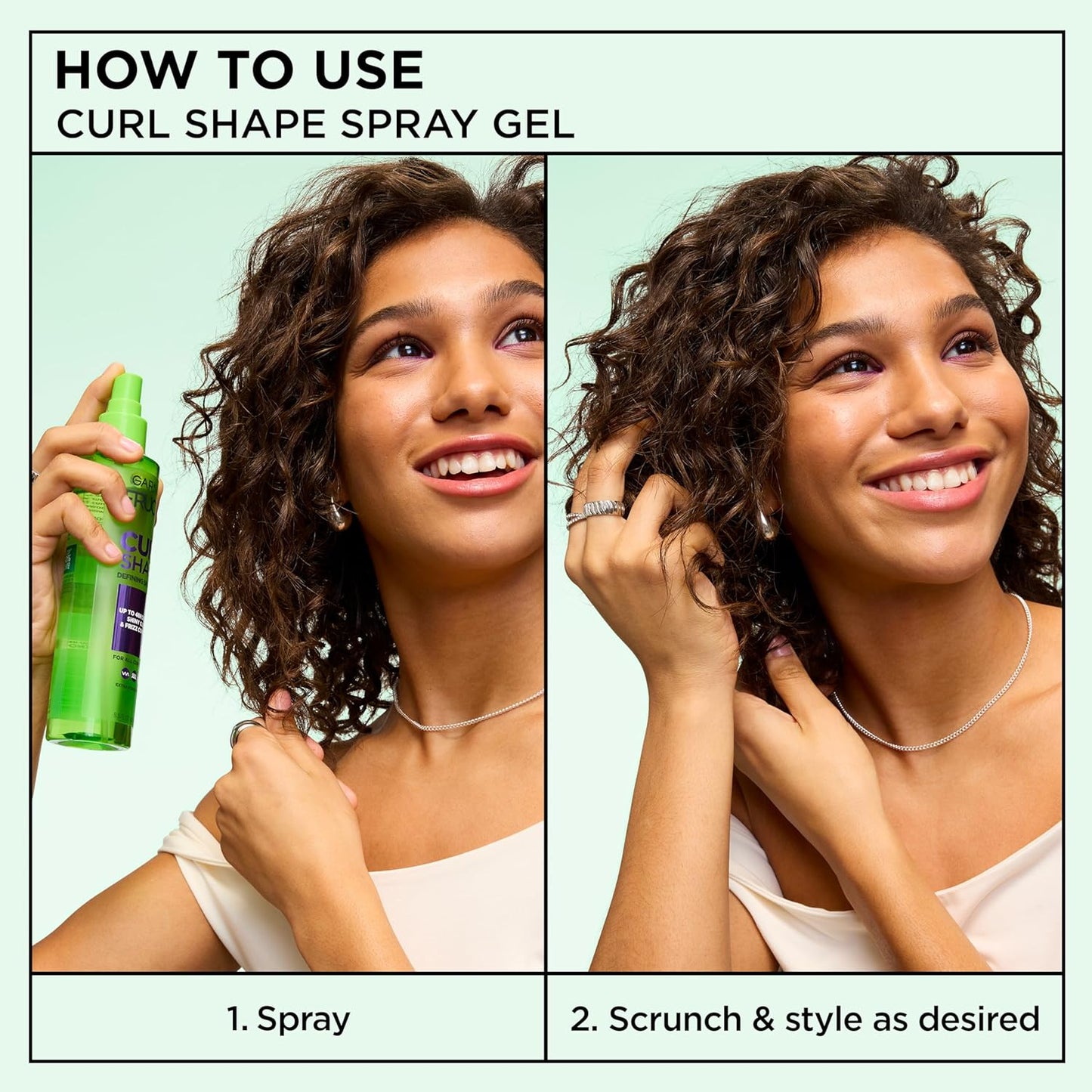 Garnier Fructis Curl Shape Defining Spray Gel - Strong Hold Frizz Control for Curly Hair | 8.5 fl oz, 3 Pack