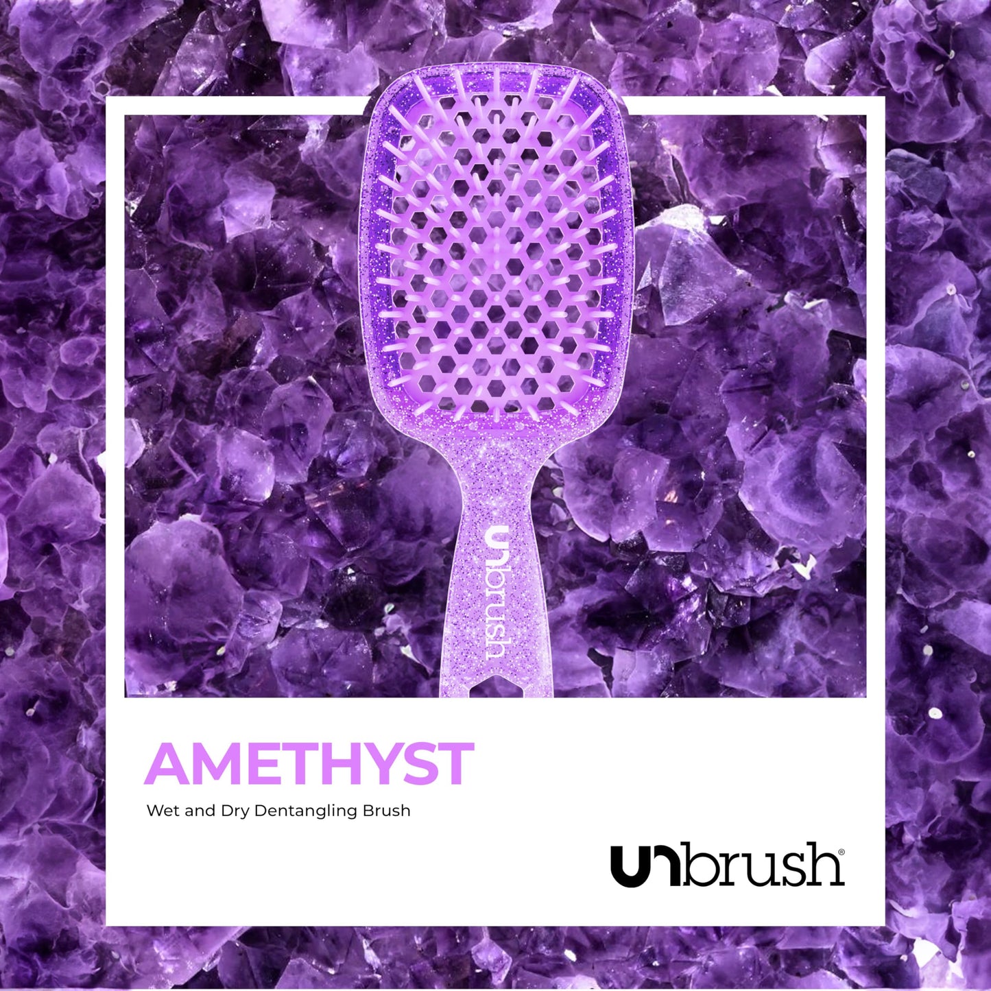 FHI Heat UNbrush Detangling Brush for Pain-Free Brushing on All Wet or Dry Hair Types — Durable DuoFlex Anti-Static Bristles, Lightweight Handle, Vented Hair Brush, Amethyst Lavender