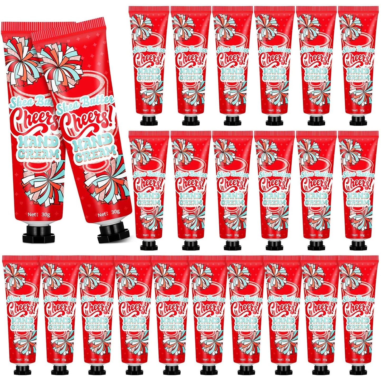 Cheerleader Hand Cream Lotion Set - 24 Pcs Cheer Team Gifts | Perfect for Senior Night & Celebrations (Red)