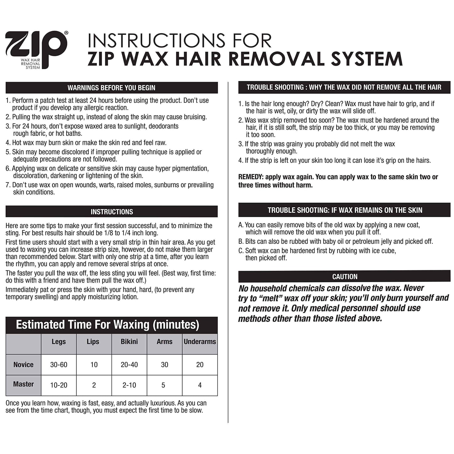 Zip Wax Hair Removal Kit 7oz