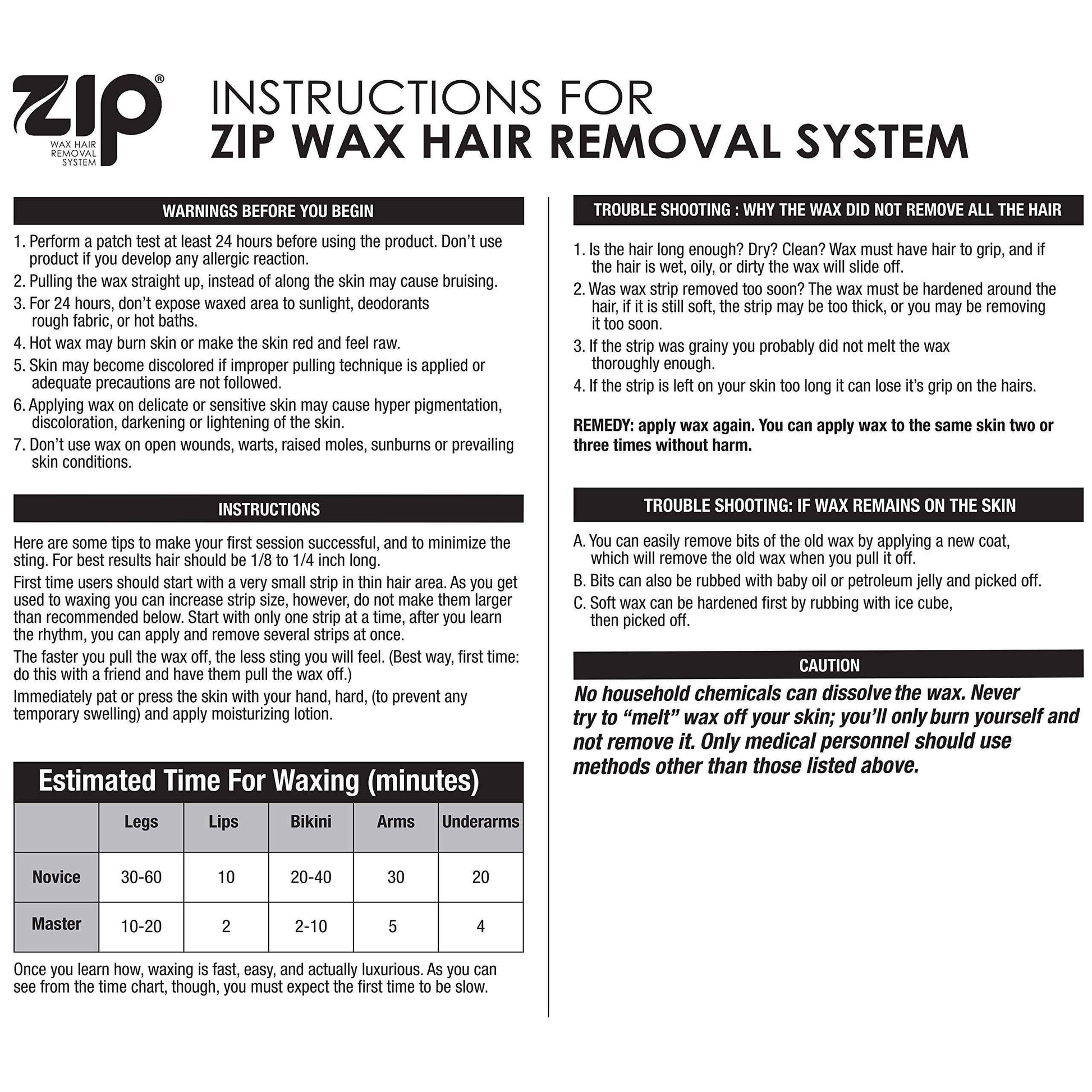 Zip Wax Hair Removal Kit 7oz