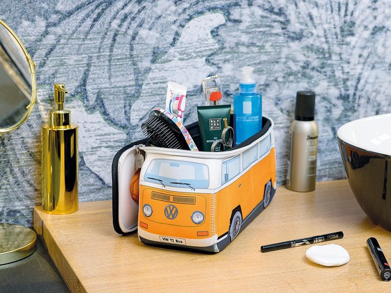 Volkswagen Neoprene Makeup & Toiletry Bag - T2 Bus Design | Large Travel Organizer