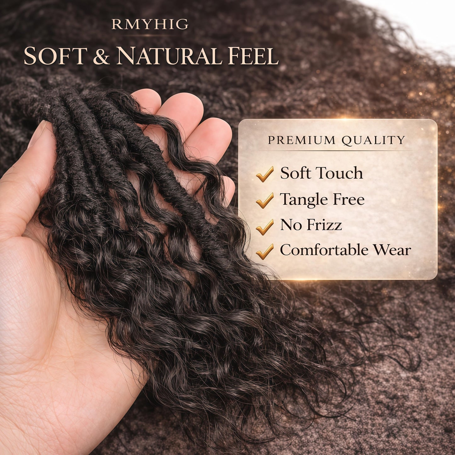 8 Packs Goddess Locs Crochet Hair for Black Women, 18 Inch Human Hair Mix Synthetic Pre-looped Boho Faux Locs with Curly Ends Long River Crochet Hair for Black Women Hair Extensions(1B,18 Inch)