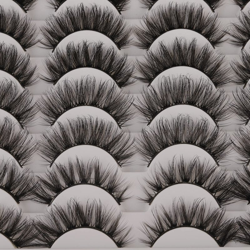 False Eyelashes 48 Pairs 6 Styles Mixed Fake Eye Lashes Bulk Wholesale Dramatic Thick 5D Wispy Strip Faux Mink Eyelashes Multipack