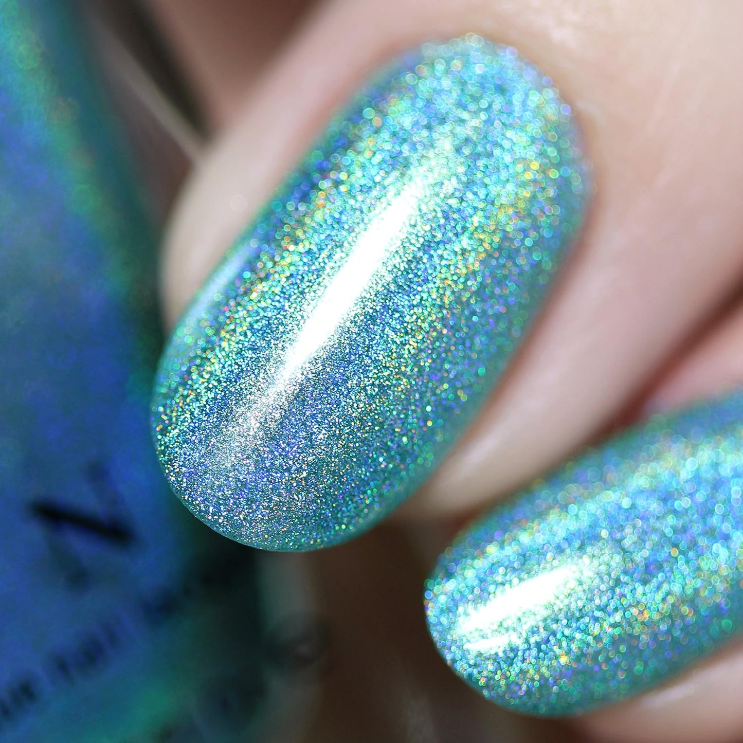 ILNP Aerial View Aquamarine Holographic Nail Polish - Chip Resistant, Long Wear, Non-Toxic, 12ml