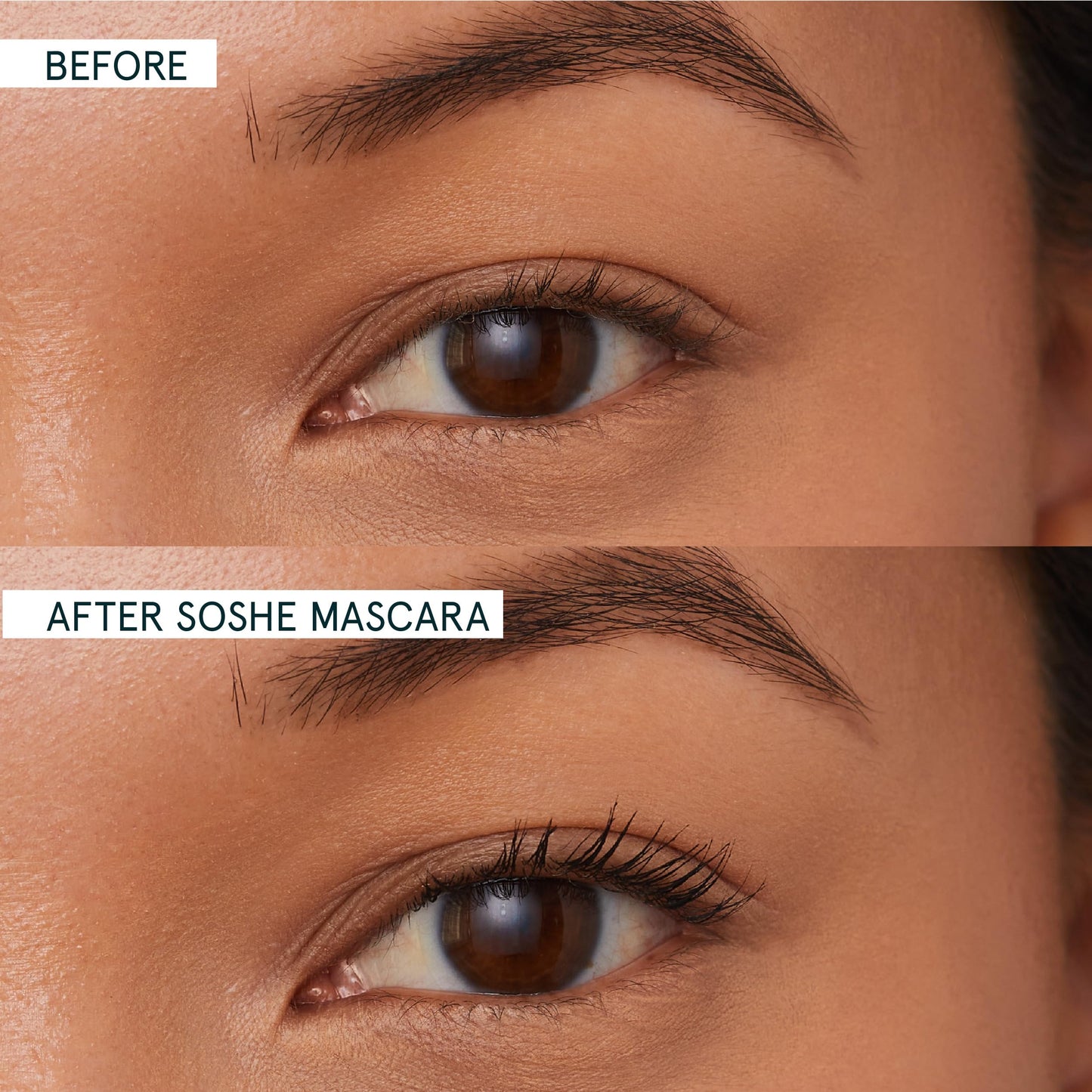 SOSHE Beauty - Peptide Lengthening Mascara | Safe for Contact Lens Wearers, Smudge Resistant, Flake-Free | Clean, Vegan, Cruelty-Free, Certified Plastic Negative