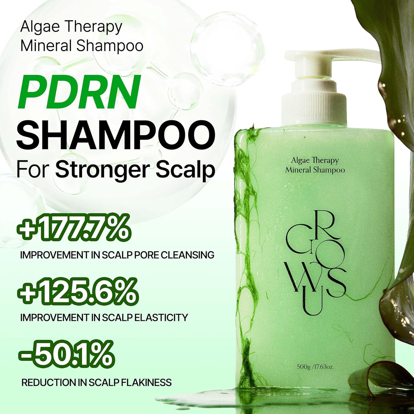 Algae Therapy Seaweed Shampoo for Thinning Hair - Marine PDRN & Biotin | Hair Thickening & Scalp Strengthening | 16.9 Fl Oz